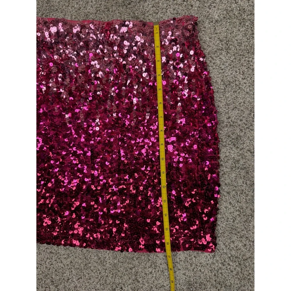 Maner‎ Magenta Pink Sequin Mini Skirt Party Festival Size Medium